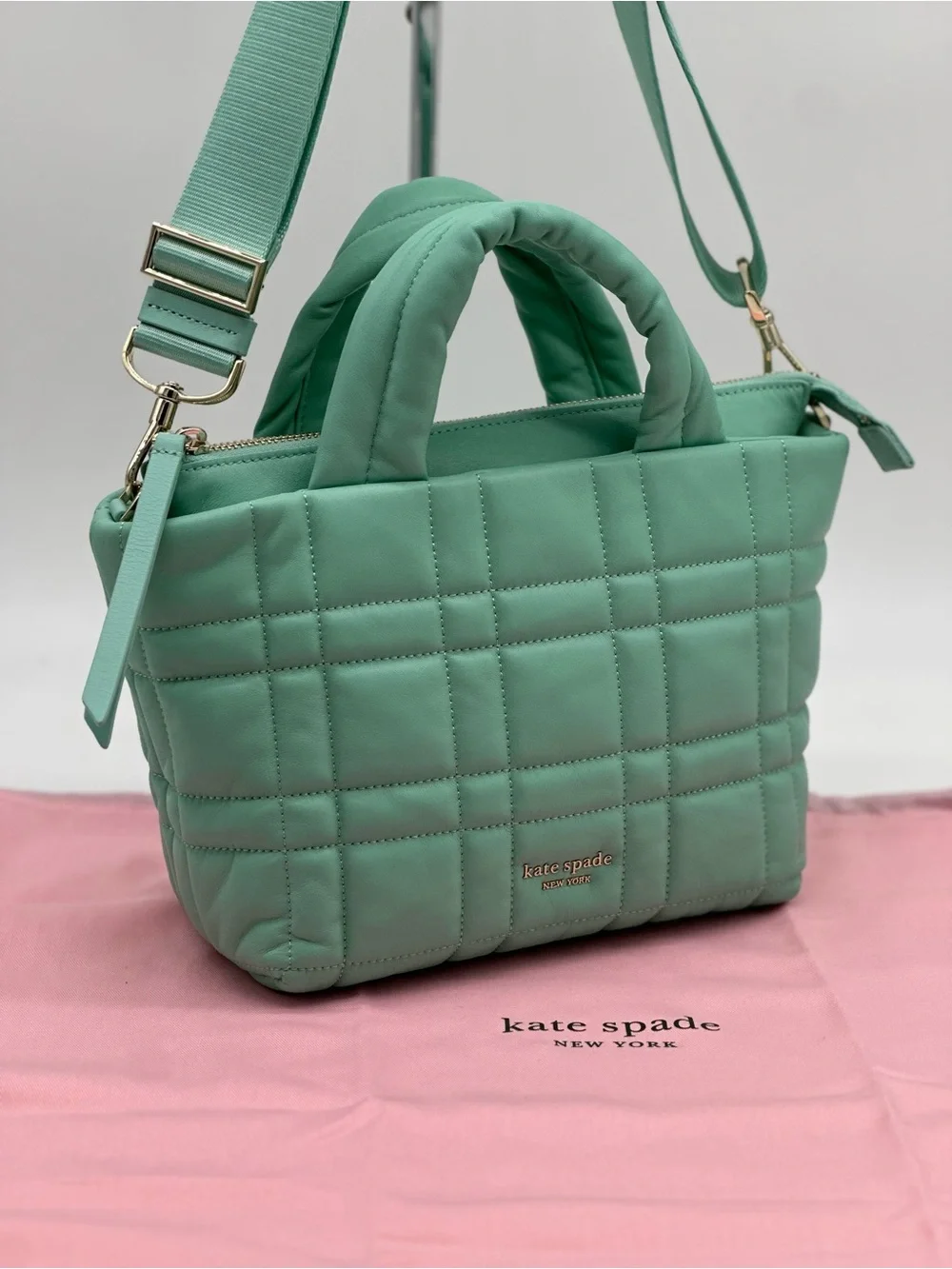 kate spade Quilted Mint Green Top-Handle Crossbody Bag